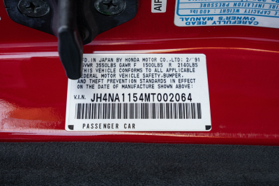 1991 Acura NSX in Formula Red over Ivory