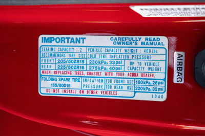 1991 Acura NSX in Formula Red over Ivory