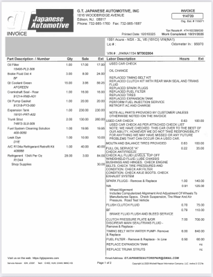 1991 Acura NSX in Formula Red over Ivory