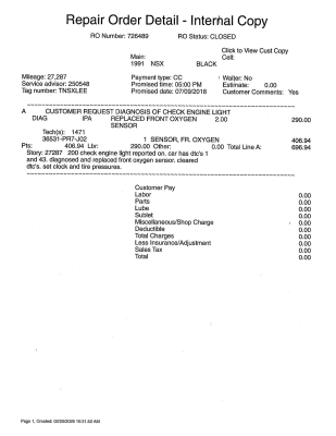 1991 Acura NSX in Berlina Black over Black