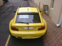 2001 BMW Z3 Coupe in Dakar Yellow 2 over Extended Dream Red