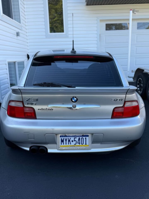 2001 BMW Z3 Coupe in Titanium Silver Metallic over Black