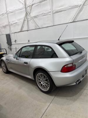2001 BMW Z3 Coupe in Titanium Silver Metallic over Dream Red