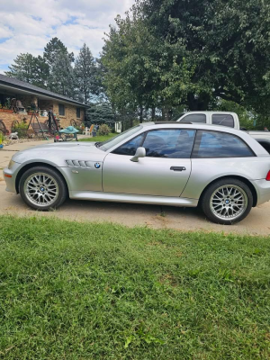 2001 BMW Z3 Coupe in Titanium Silver Metallic over Black