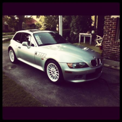 1999 BMW Z3 Coupe in Arctic Silver Metallic over Tanin Red