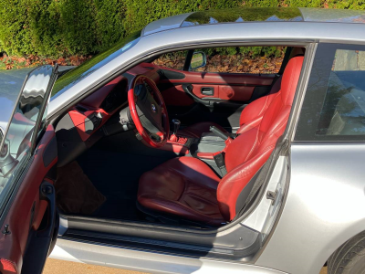 1999 BMW Z3 Coupe in Arctic Silver Metallic over Extended Tanin Red