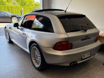 1999 BMW Z3 Coupe in Arctic Silver Metallic over Extended Tanin Red