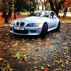 1999 BMW Z3 Coupe in Arctic Silver Metallic over Tanin Red