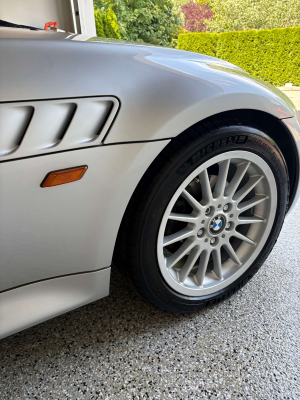 1999 BMW Z3 Coupe in Arctic Silver Metallic over Extended Tanin Red