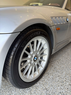 1999 BMW Z3 Coupe in Arctic Silver Metallic over Extended Tanin Red