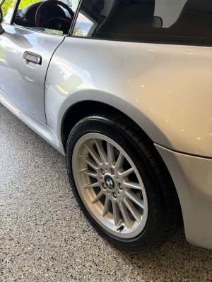 1999 BMW Z3 Coupe in Arctic Silver Metallic over Extended Tanin Red