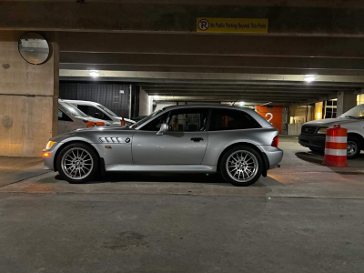 1999 BMW Z3 Coupe in Arctic Silver Metallic over Black