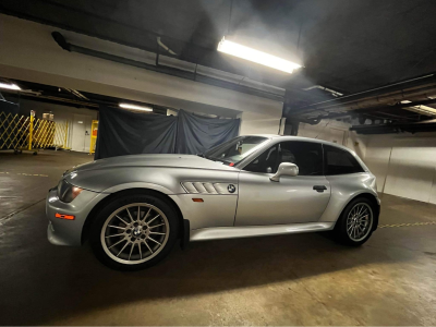 1999 BMW Z3 Coupe in Arctic Silver Metallic over Black