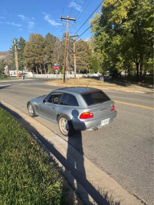 1999 BMW Z3 Coupe in Arctic Silver Metallic over Tanin Red