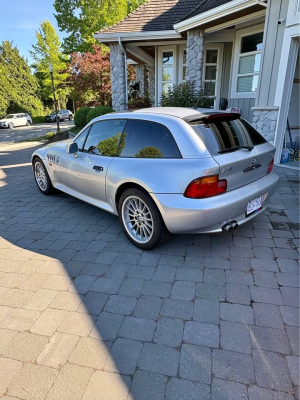1999 BMW Z3 Coupe in Arctic Silver Metallic over Extended Tanin Red