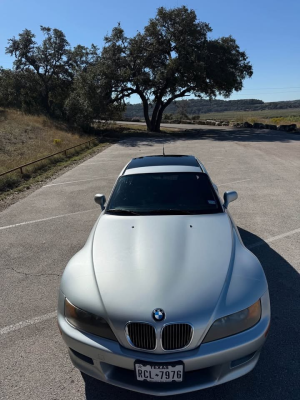 1999 BMW Z3 Coupe in Arctic Silver Metallic over Tanin Red