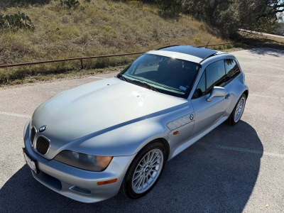 1999 BMW Z3 Coupe in Arctic Silver Metallic over Tanin Red