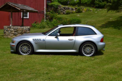 1999 BMW Z3 Coupe in Arctic Silver Metallic over Tanin Red