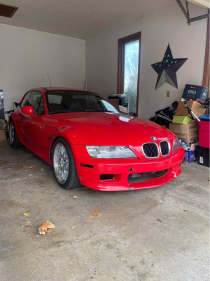 1999 BMW Z3 Coupe in Hell Red over Black