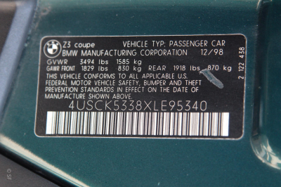 1999 BMW Z3 Coupe in Boston Green Metallic over E36 Sand Beige