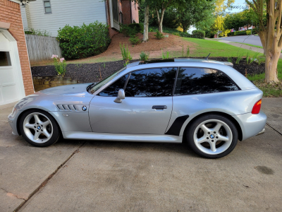 1999 BMW Z3 Coupe in Arctic Silver Metallic over Tanin Red