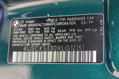 1999 BMW Z3 Coupe in Boston Green Metallic over E36 Sand Beige