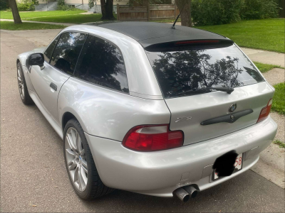 2001 BMW Z3 Coupe in Titanium Silver Metallic over Black