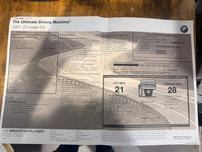 2001 BMW Z3 Coupe in Oxford Green Metallic over E36 Sand Beige