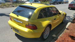 2001 BMW Z3 Coupe in Dakar Yellow 2 over Extended Dream Red