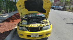 2001 BMW Z3 Coupe in Dakar Yellow 2 over Extended Dream Red