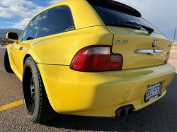 2001 BMW Z3 Coupe in Dakar Yellow 2 over Extended Dream Red