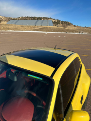 2001 BMW Z3 Coupe in Dakar Yellow 2 over Extended Dream Red