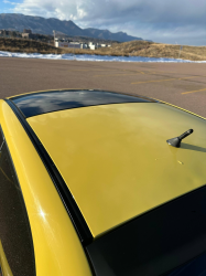 2001 BMW Z3 Coupe in Dakar Yellow 2 over Extended Dream Red