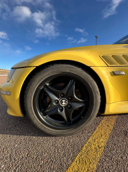 2001 BMW Z3 Coupe in Dakar Yellow 2 over Extended Dream Red