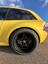 2001 BMW Z3 Coupe in Dakar Yellow 2 over Extended Dream Red