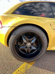 2001 BMW Z3 Coupe in Dakar Yellow 2 over Extended Dream Red