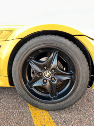 2001 BMW Z3 Coupe in Dakar Yellow 2 over Extended Dream Red