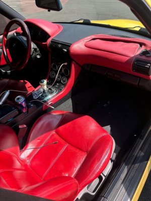 2001 BMW Z3 Coupe in Dakar Yellow 2 over Extended Dream Red