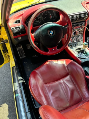 2001 BMW Z3 Coupe in Dakar Yellow 2 over Extended Dream Red