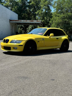 2001 BMW Z3 Coupe in Dakar Yellow 2 over Extended Dream Red