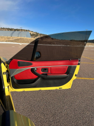 2001 BMW Z3 Coupe in Dakar Yellow 2 over Extended Dream Red