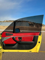 2001 BMW Z3 Coupe in Dakar Yellow 2 over Extended Dream Red