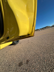 2001 BMW Z3 Coupe in Dakar Yellow 2 over Extended Dream Red