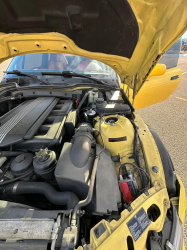 2001 BMW Z3 Coupe in Dakar Yellow 2 over Extended Dream Red