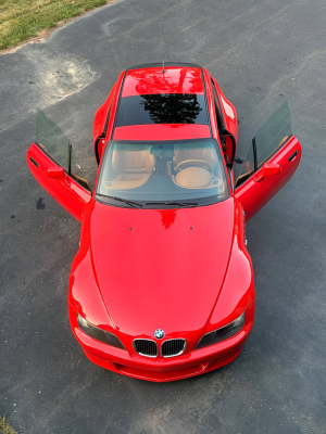 2001 BMW Z3 Coupe in Hell Red 2 over Extended Walnut