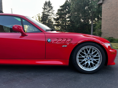2001 BMW Z3 Coupe in Hell Red 2 over Extended Walnut