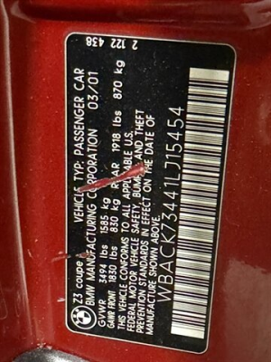 2001 BMW Z3 Coupe in Siena Red 2 Metallic over E36 Sand Beige