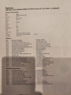 2001 BMW Z3 Coupe in Topaz Blue Metallic over Extended Beige