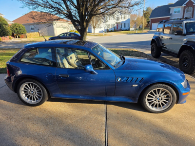 2001 BMW Z3 Coupe in Topaz Blue Metallic over Extended Beige