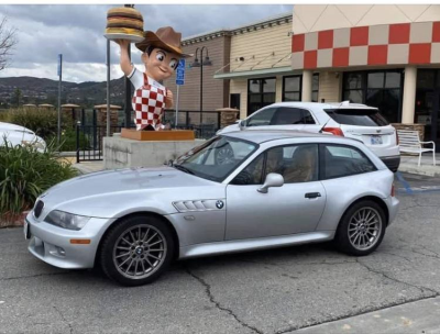 2001 BMW Z3 Coupe in Titanium Silver Metallic over Walnut